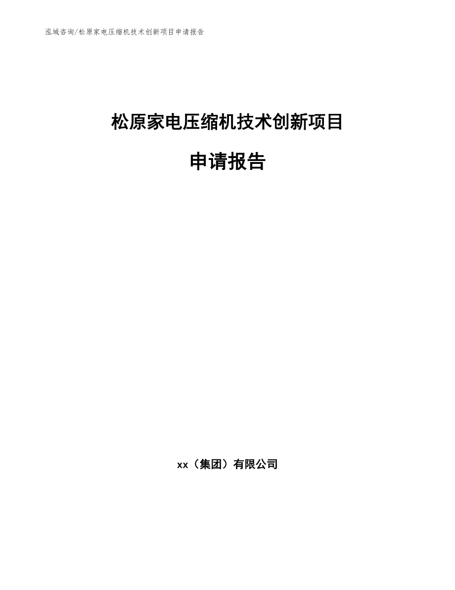 松原家电压缩机技术创新项目申请报告_第1页