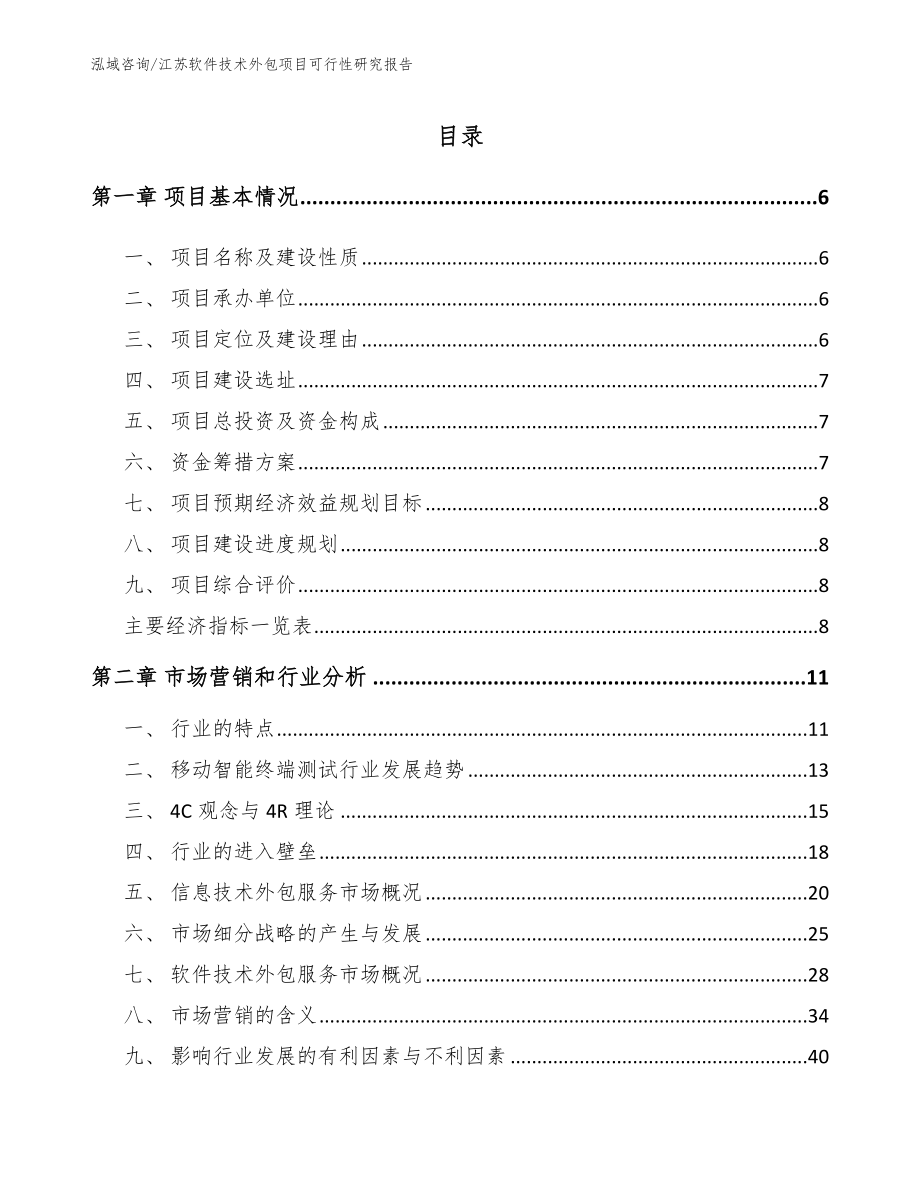 江苏软件技术外包项目可行性研究报告（范文模板）_第1页