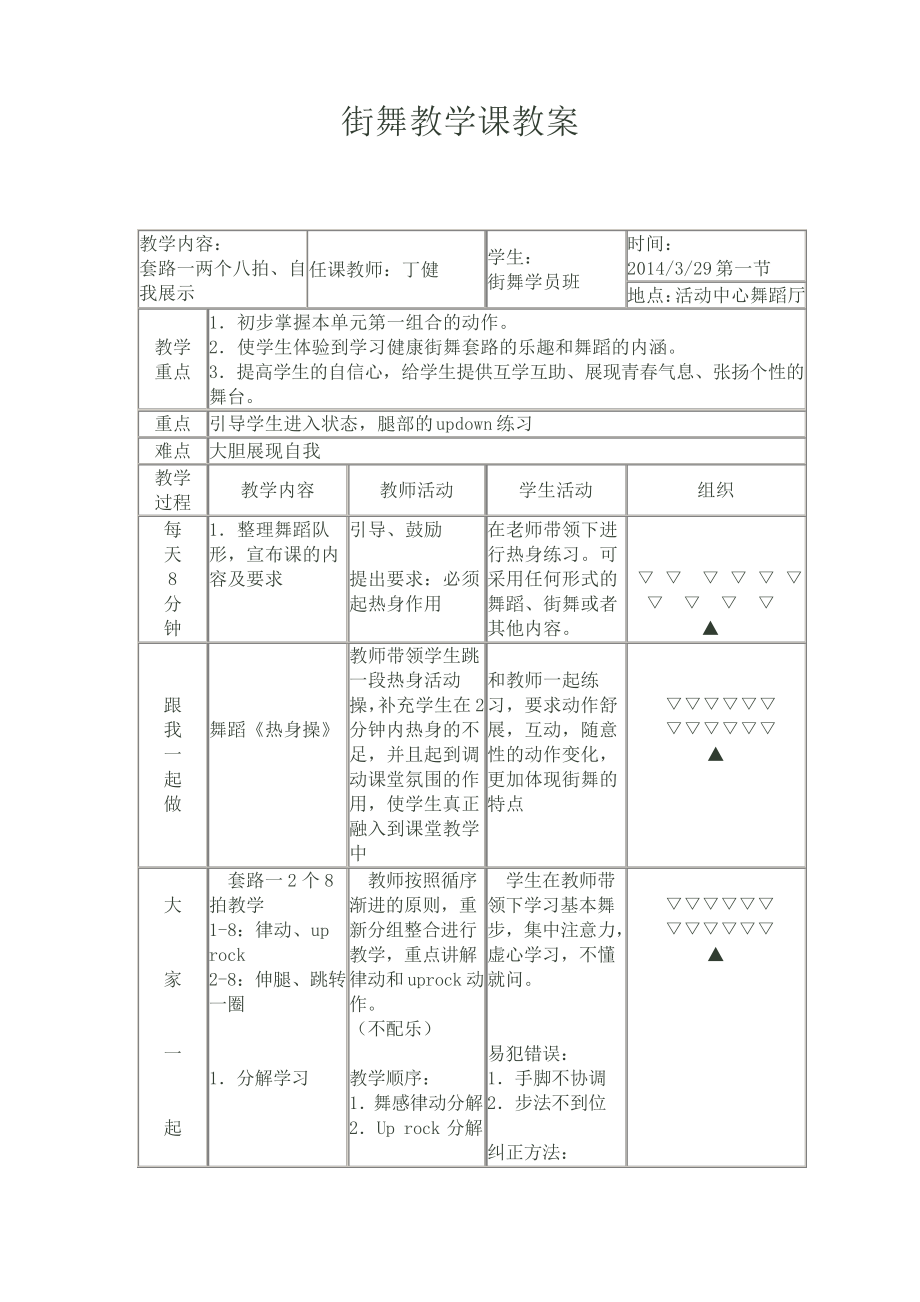 HipHop街舞教学课教案1222648_第1页