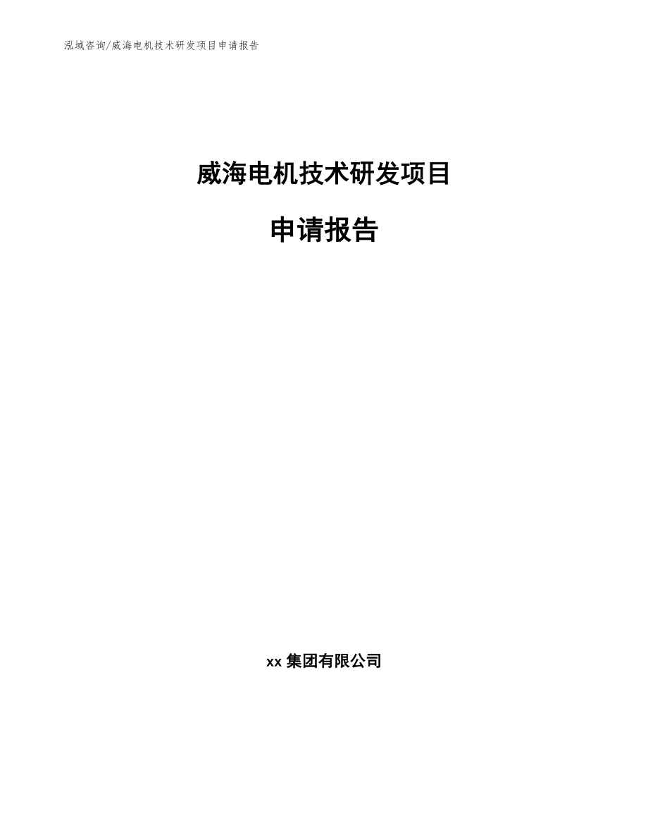 威海电机技术研发项目申请报告范文参考_第1页