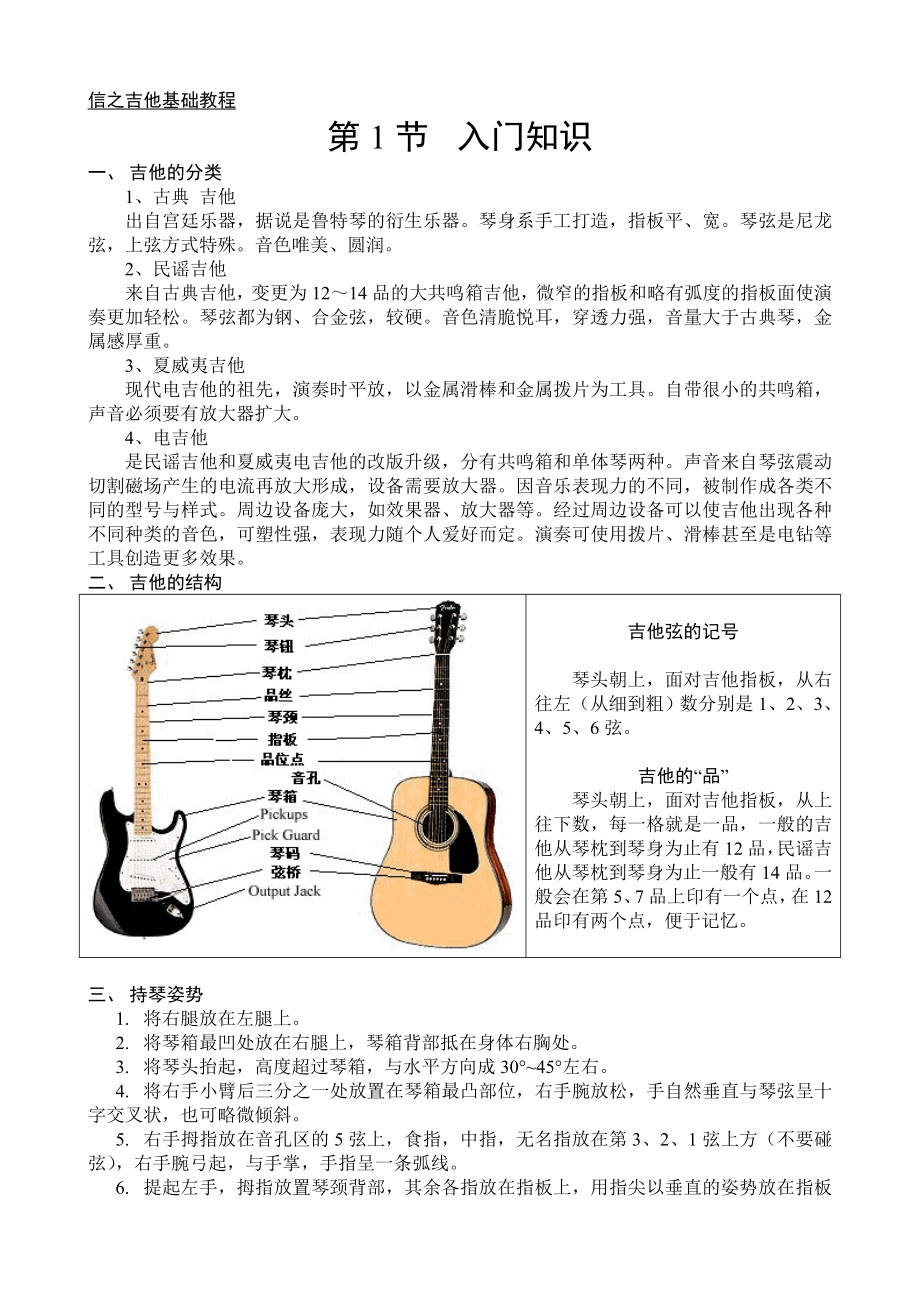 吉他基础教程入门知识b_第1页