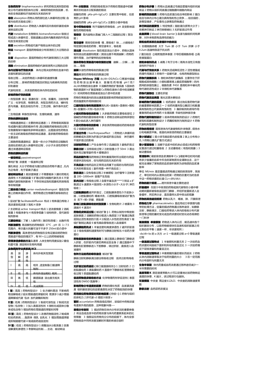 生物药剂学biopharmaceutics研究药物及其剂型的吸收分布代谢排泄的体内过程_第1页