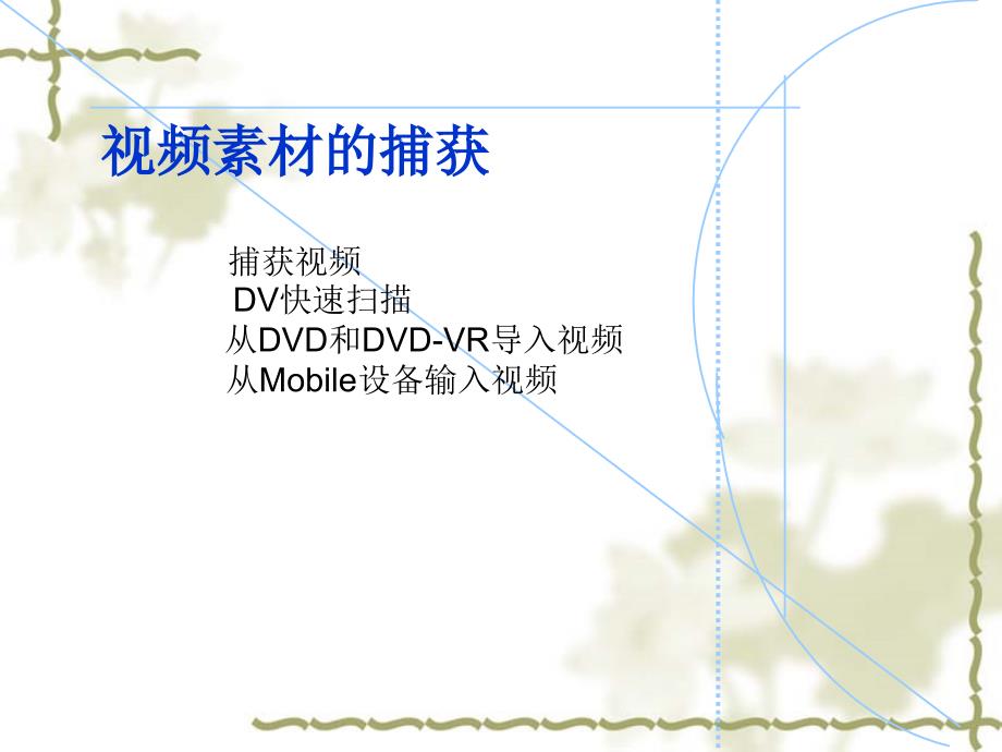 视频编辑技术-会声会影10中文版 第4章 视频素材的捕获_第1页