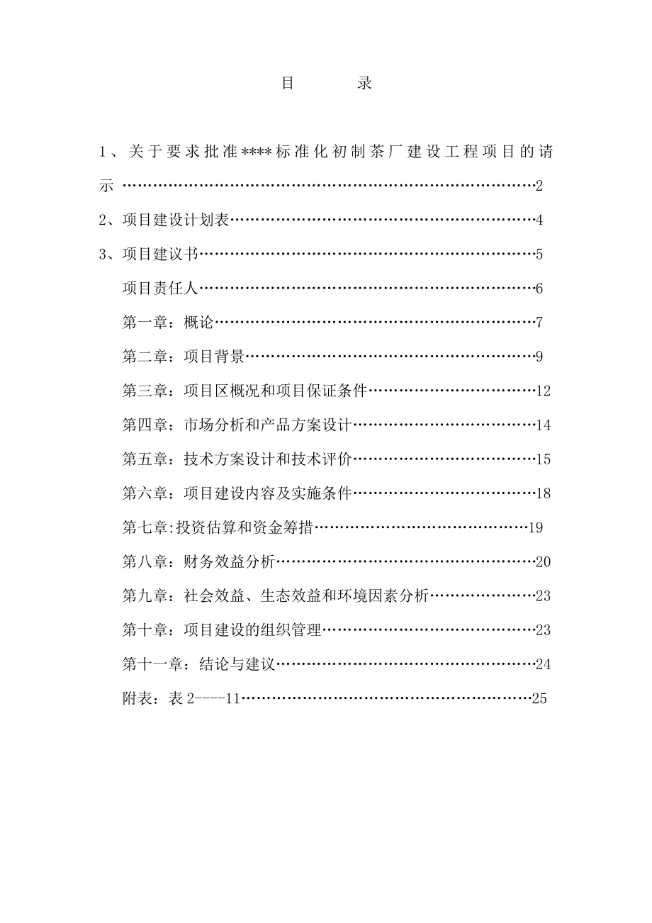 标准化初制茶厂建设工程项目可研报告_第1页