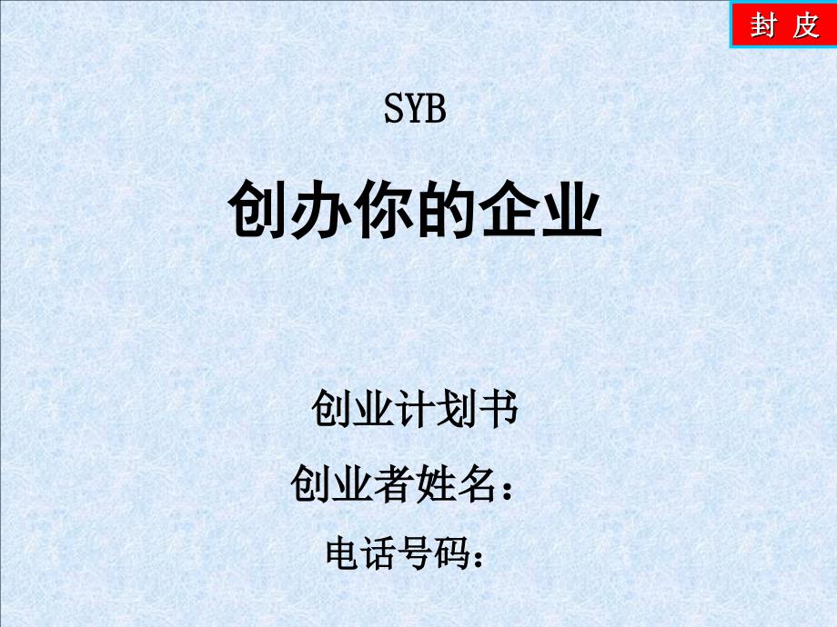 SYB养鱼计划书课件_第1页