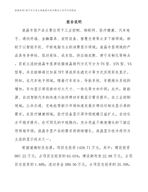 南宁关于成立液晶显示技术服务公司可行性报告_模板范本