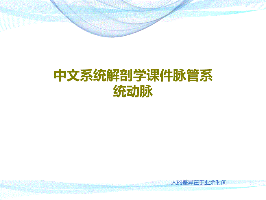 中文系统解剖学课件脉管系统动脉29页_第1页