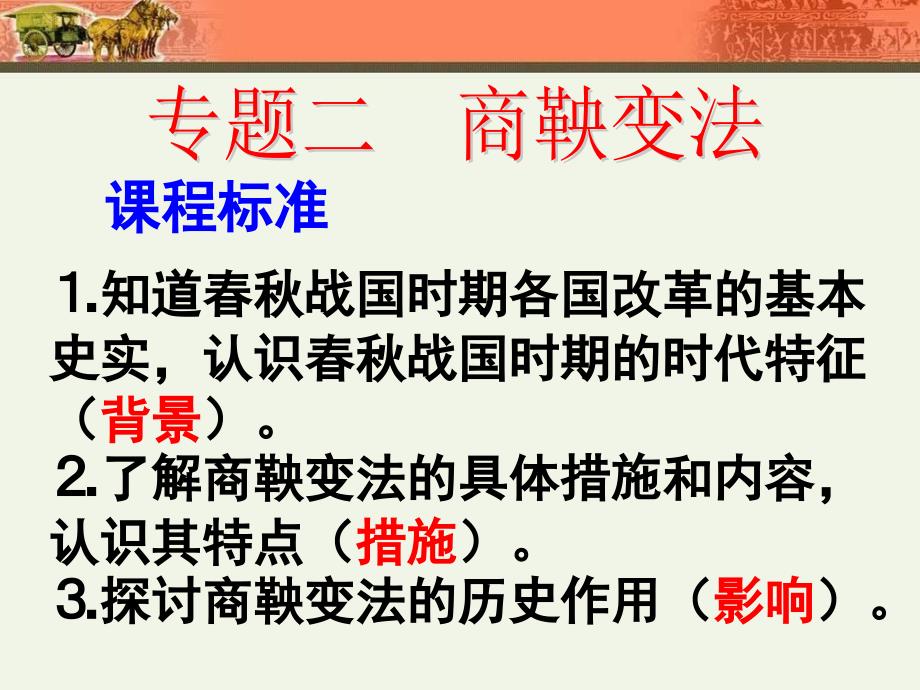 人民版历史选修一专题二《商鞅变法》-课件(共43张)_第1页