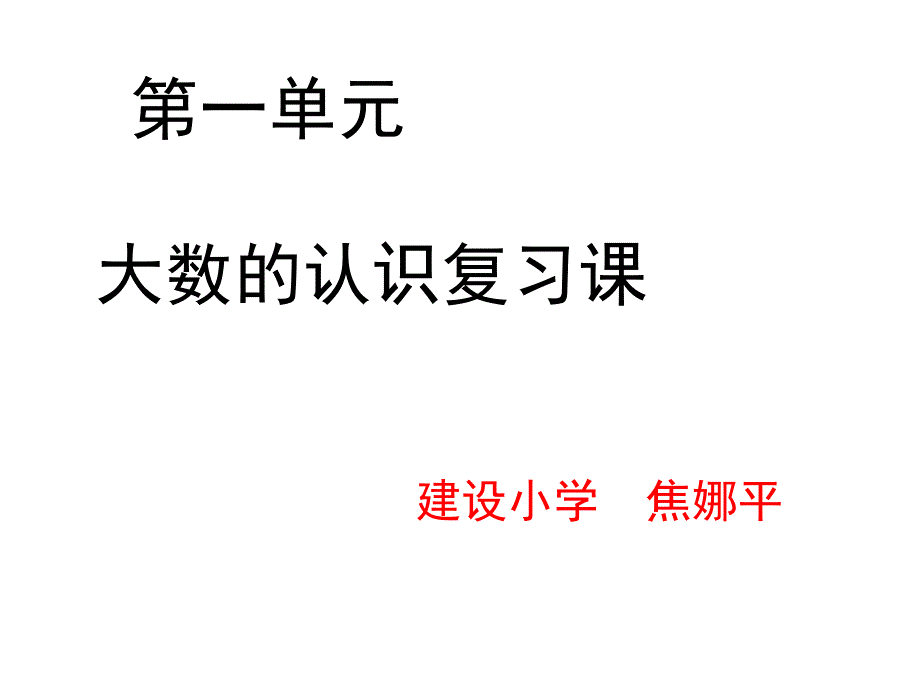 教育专题：四年级上册_数学_第一单元复习课件_第1页