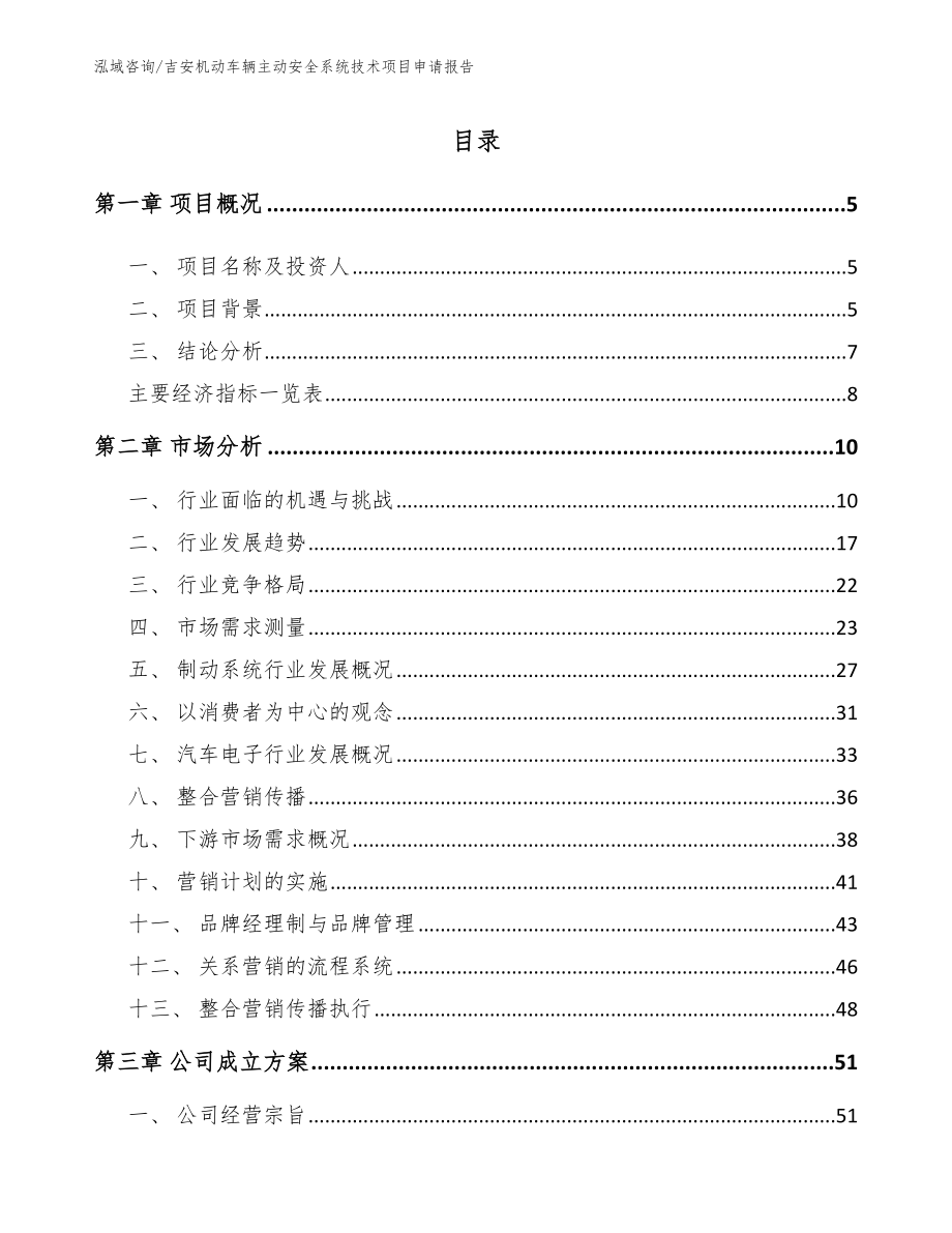 吉安机动车辆主动安全系统技术项目申请报告_参考模板_第1页