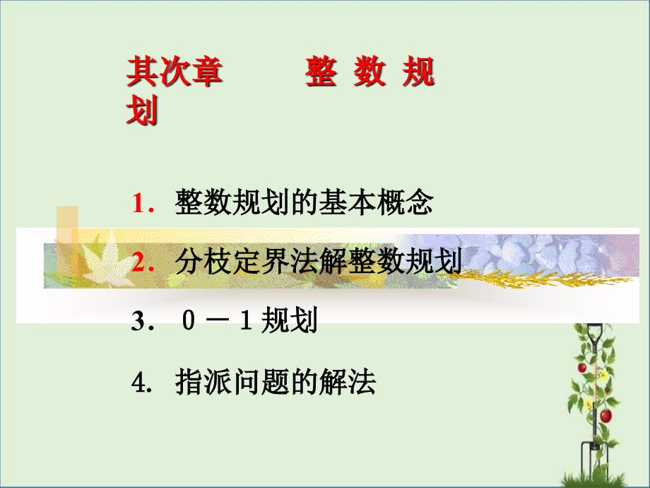 2013参考数学建模常用方法：整数规划资料优秀PPT_第1页