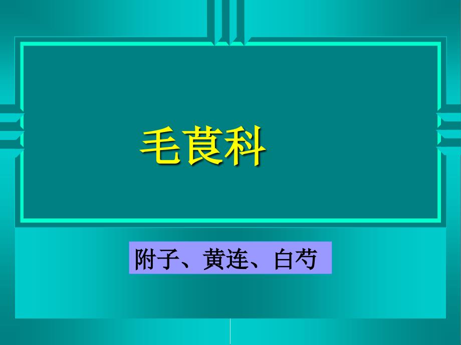 2012級毛茛科-附子、黃連等總結(jié)優(yōu)秀PPT_第1頁