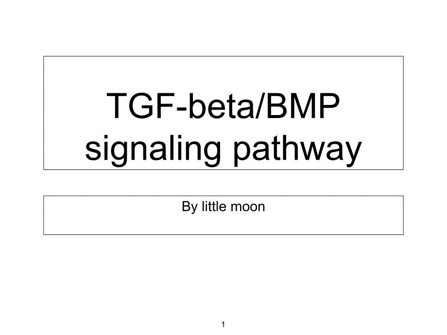 TGF-beta与BMP信号通路的相关介绍PPT演示课件_第1页