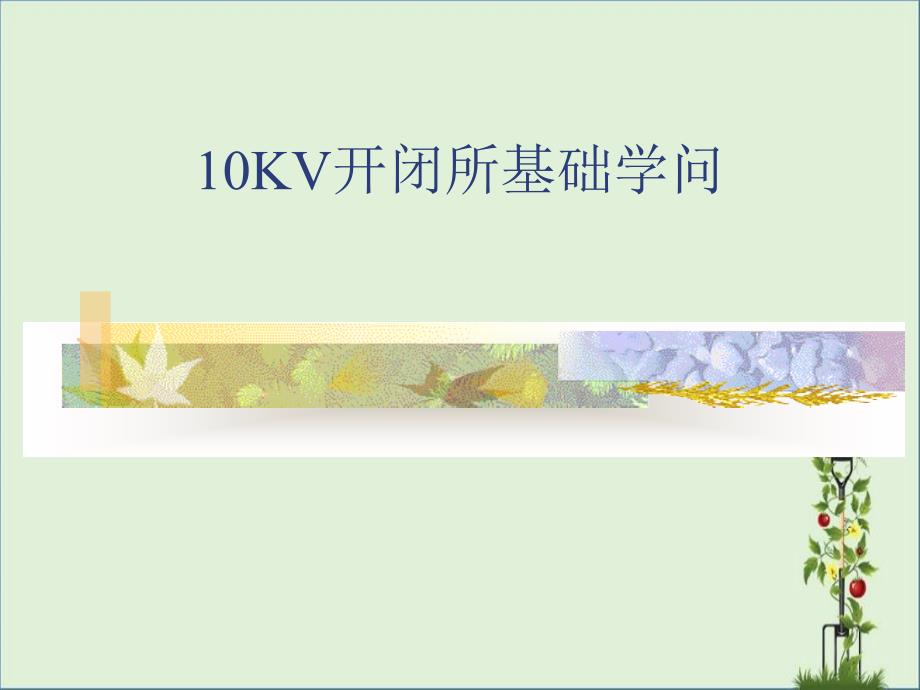 10KV开闭所基础知识资料优秀PPT_第1页