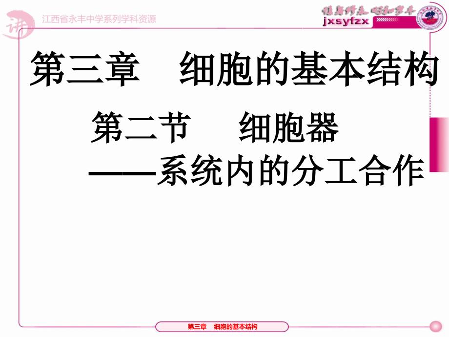 人教版高中生物必修一第3章《细胞的基本结构》复习ppt课件_第1页