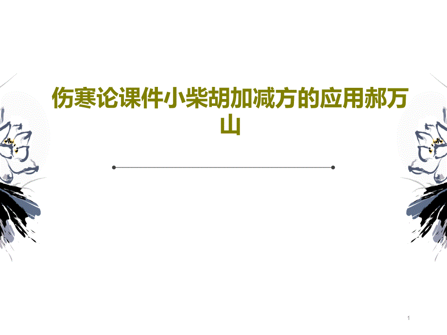 伤寒论课件小柴胡加减方的应用20页_第1页