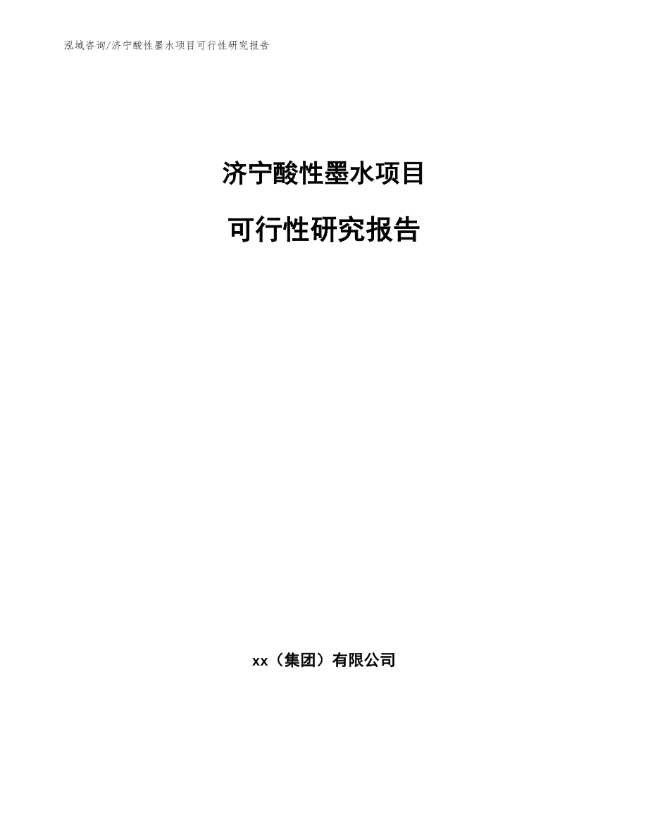济宁酸性墨水项目可行性研究报告【模板】_第1页