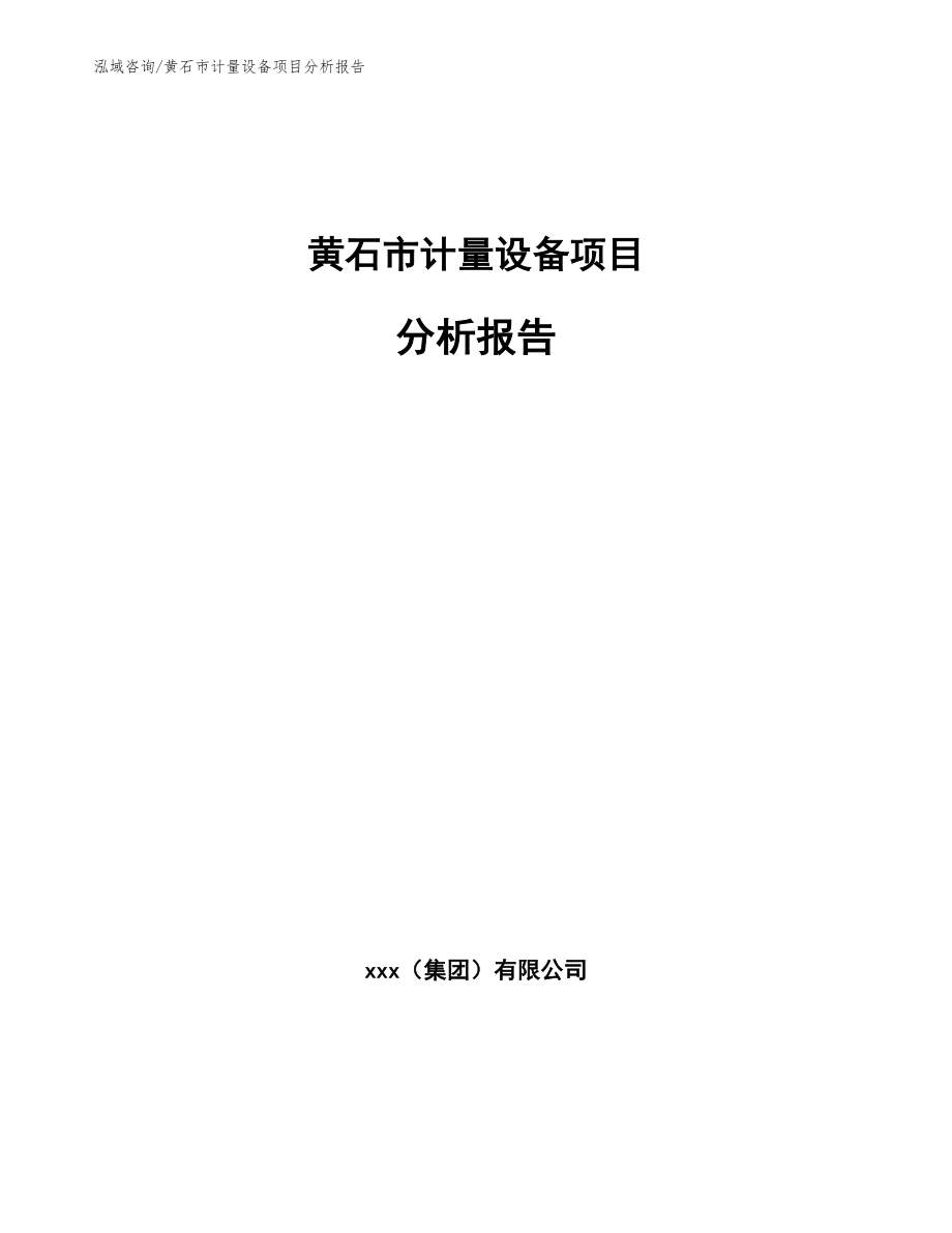 黄石市计量设备项目分析报告_第1页