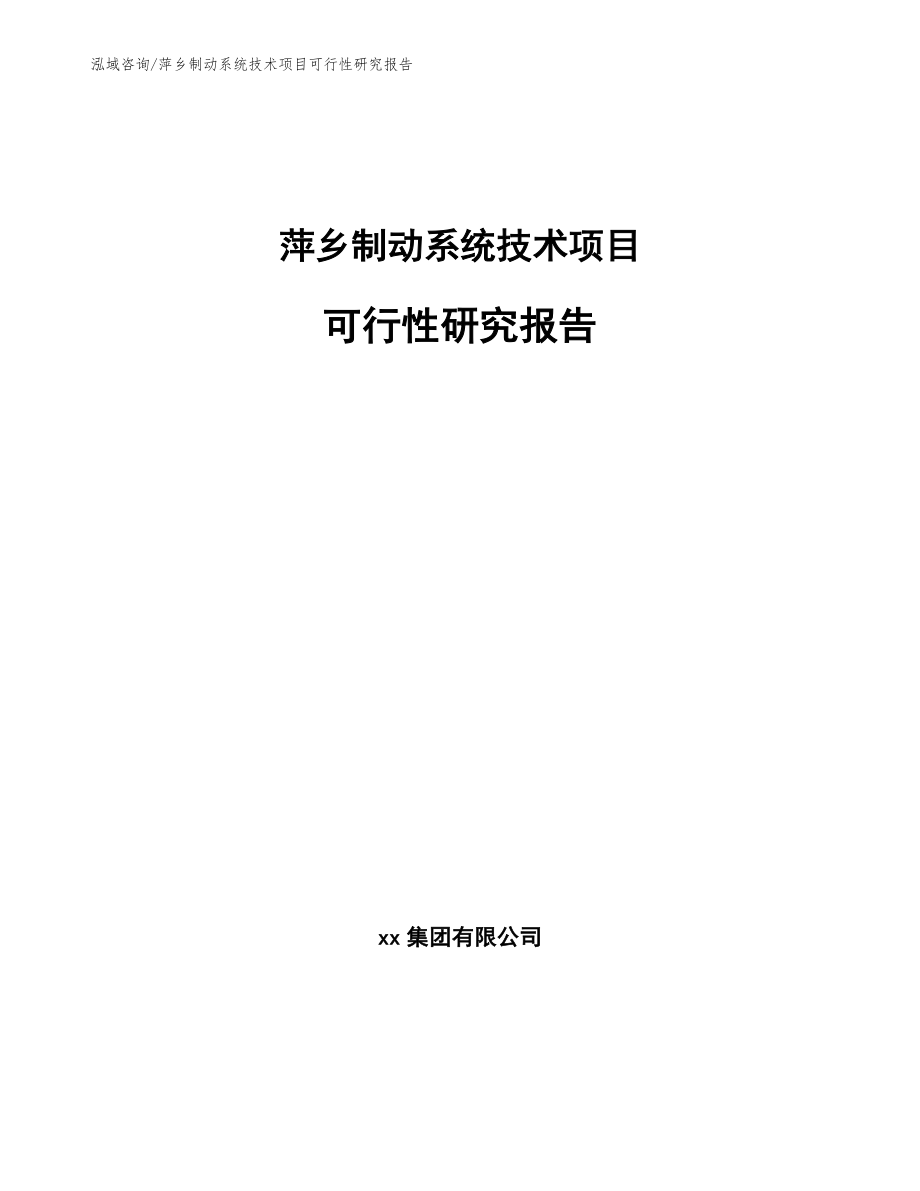 萍乡制动系统技术项目可行性研究报告_第1页