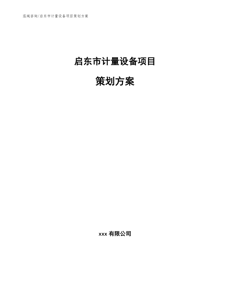 启东市计量设备项目策划方案_第1页