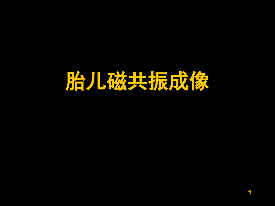 胎儿磁共振成像-胎儿头颅MRI检查PPT演示课件_第1页