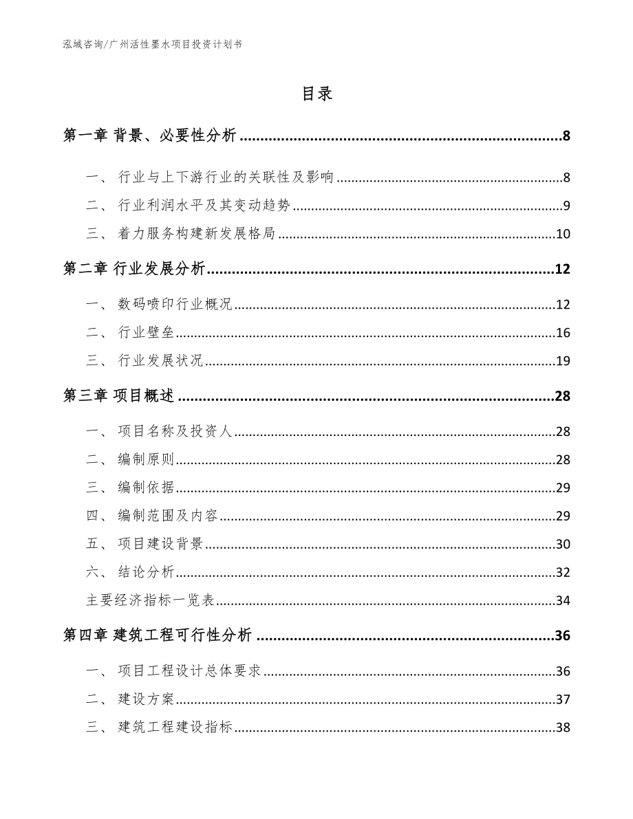 广州活性墨水项目投资计划书_模板参考_第1页