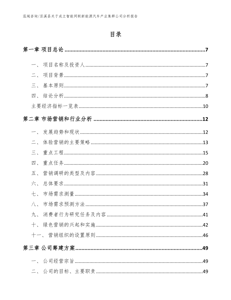 巫溪县关于成立智能网联新能源汽车产业集群公司分析报告_第1页