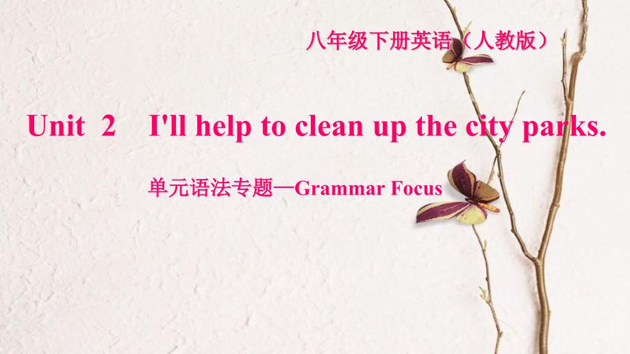 八年级英语下册 Unit 2 I'll help to clean up the city parks语法专题—Grammar Focus习题课件 （新版）人教新目标版_第1页