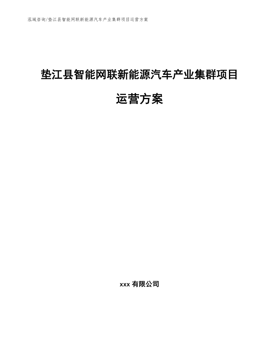 垫江县智能网联新能源汽车产业集群项目运营方案_第1页