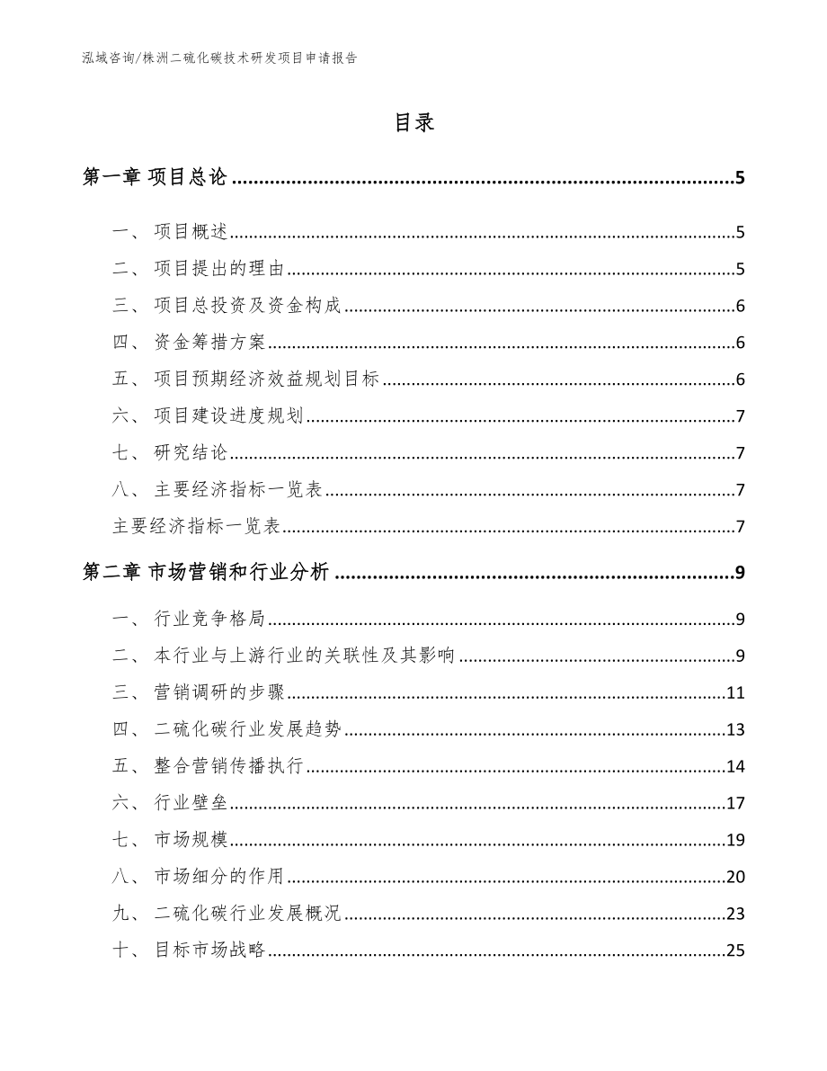 株洲二硫化碳技术研发项目申请报告_范文_第1页