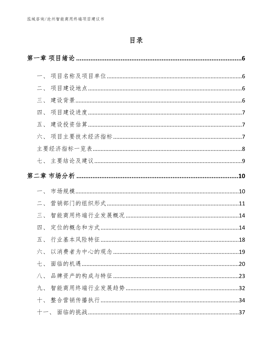 沧州智能商用终端项目建议书【范文模板】_第1页