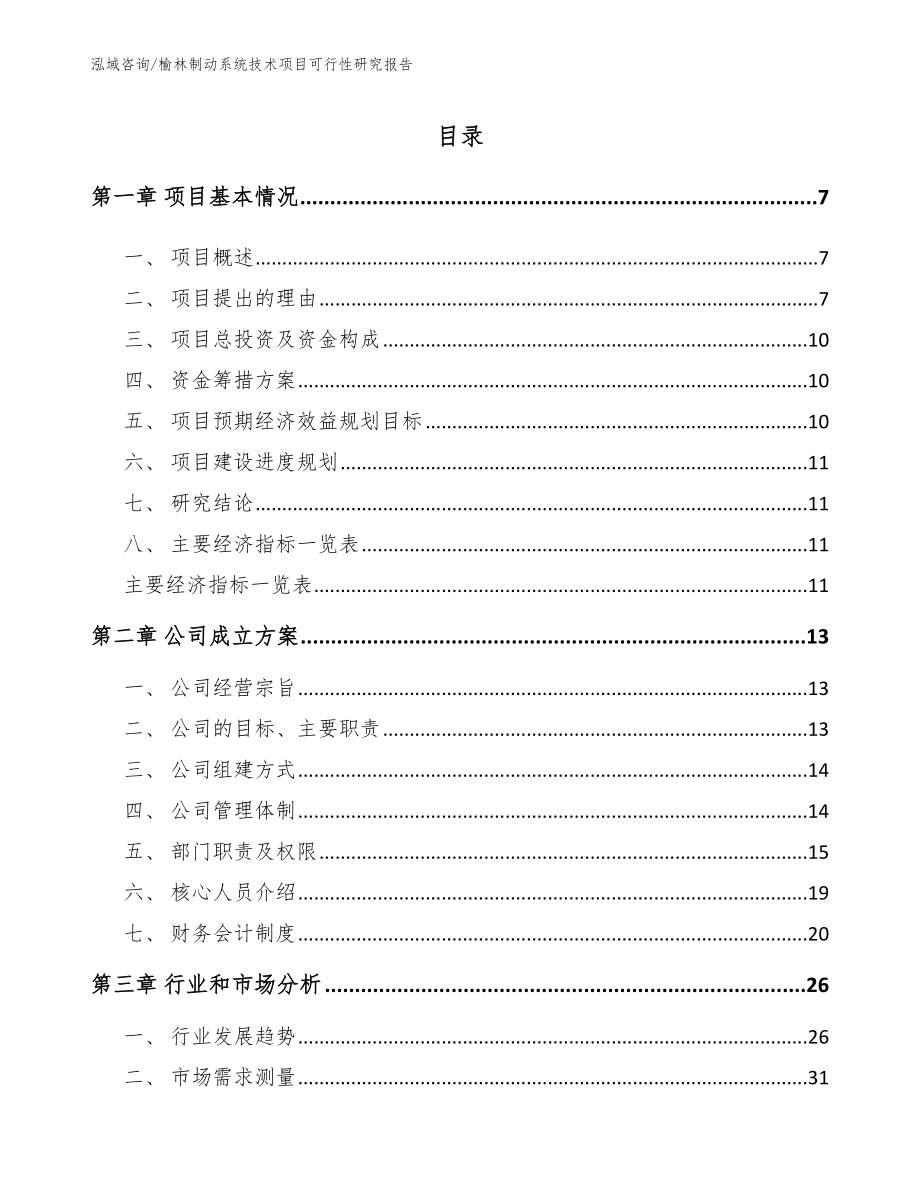 榆林制动系统技术项目可行性研究报告_第1页