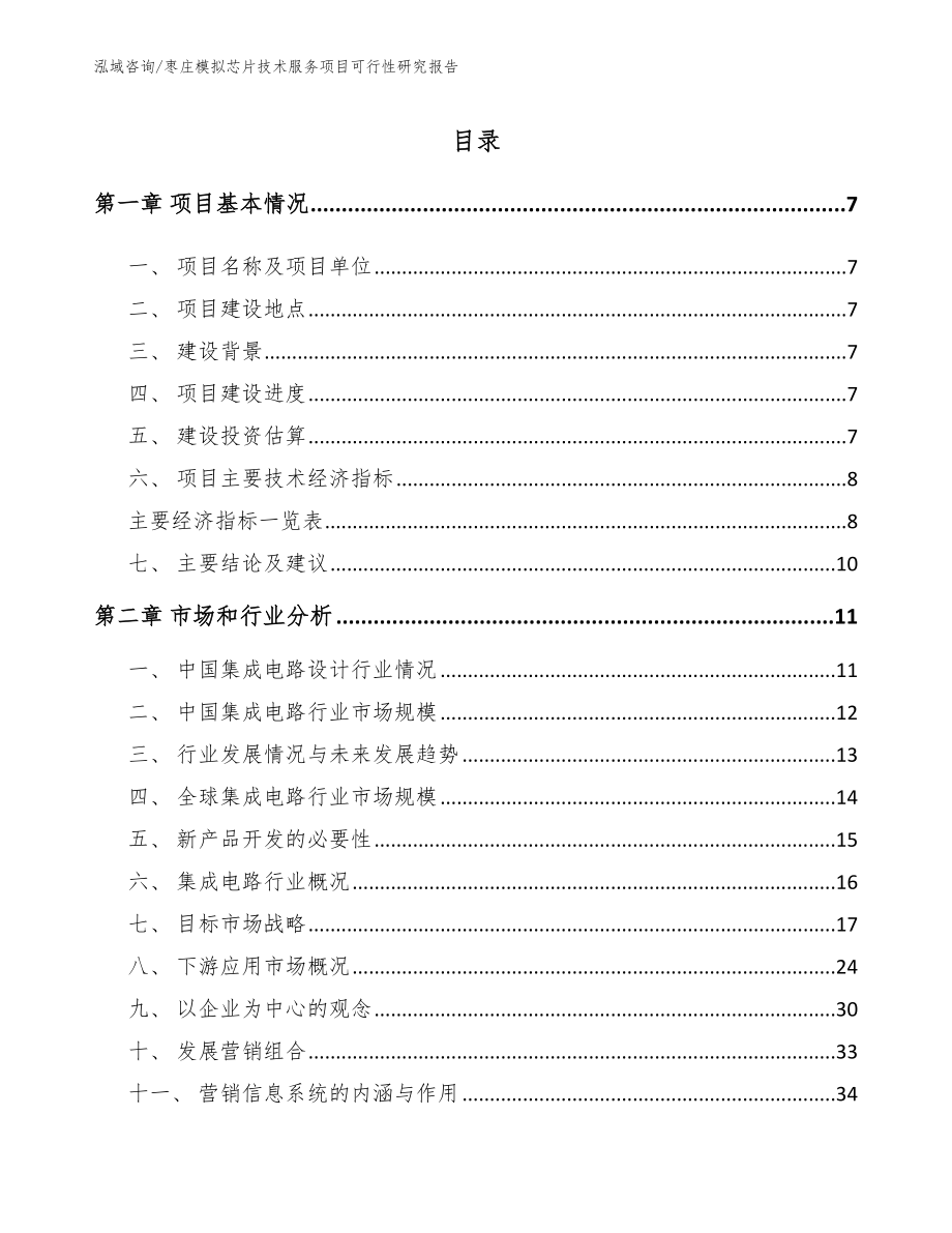 枣庄模拟芯片技术服务项目可行性研究报告_第1页