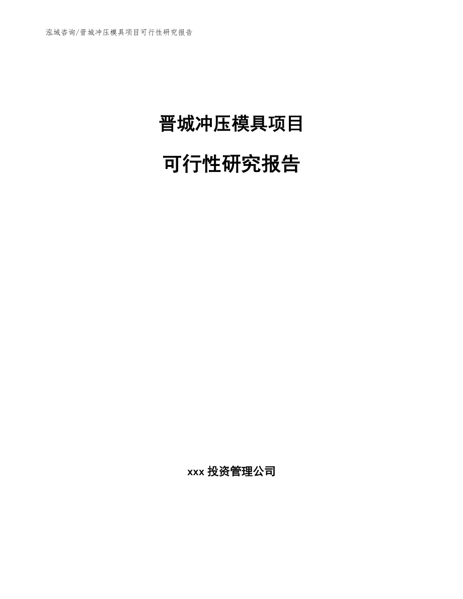 晋城冲压模具项目可行性研究报告_范文_第1页