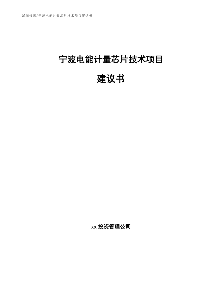 宁波电能计量芯片技术项目建议书（参考模板）_第1页