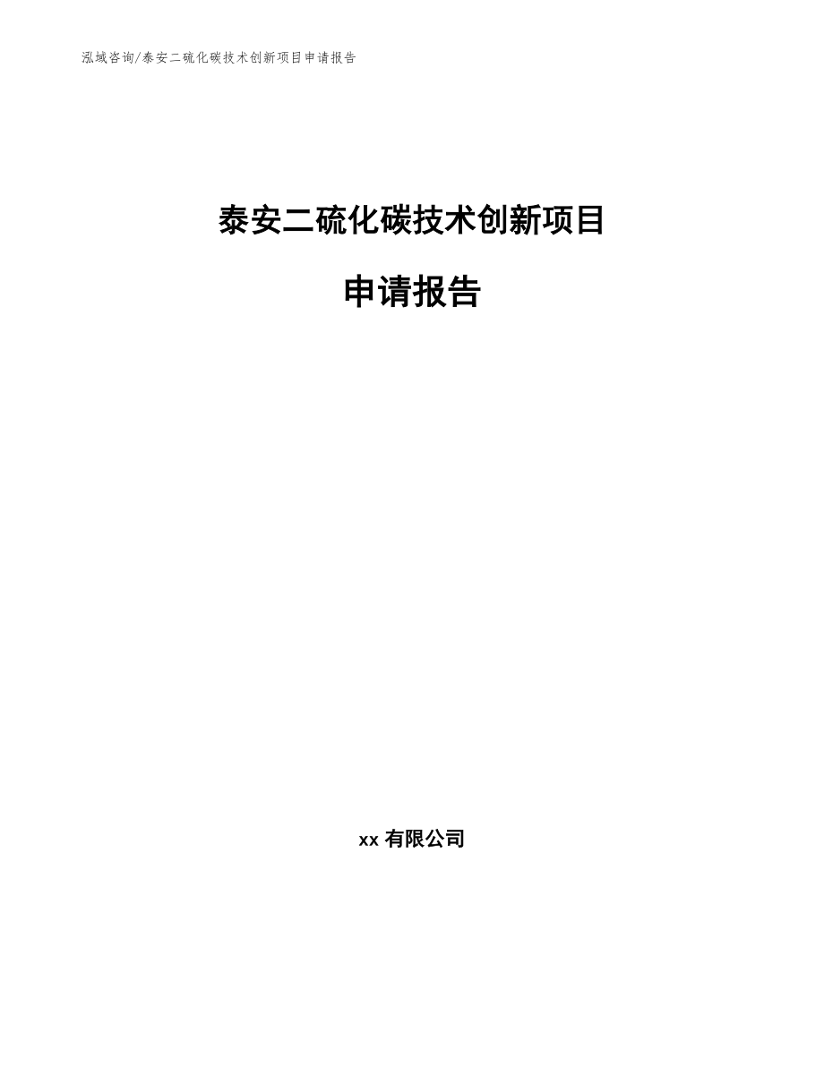 泰安二硫化碳技术创新项目申请报告（参考范文）_第1页