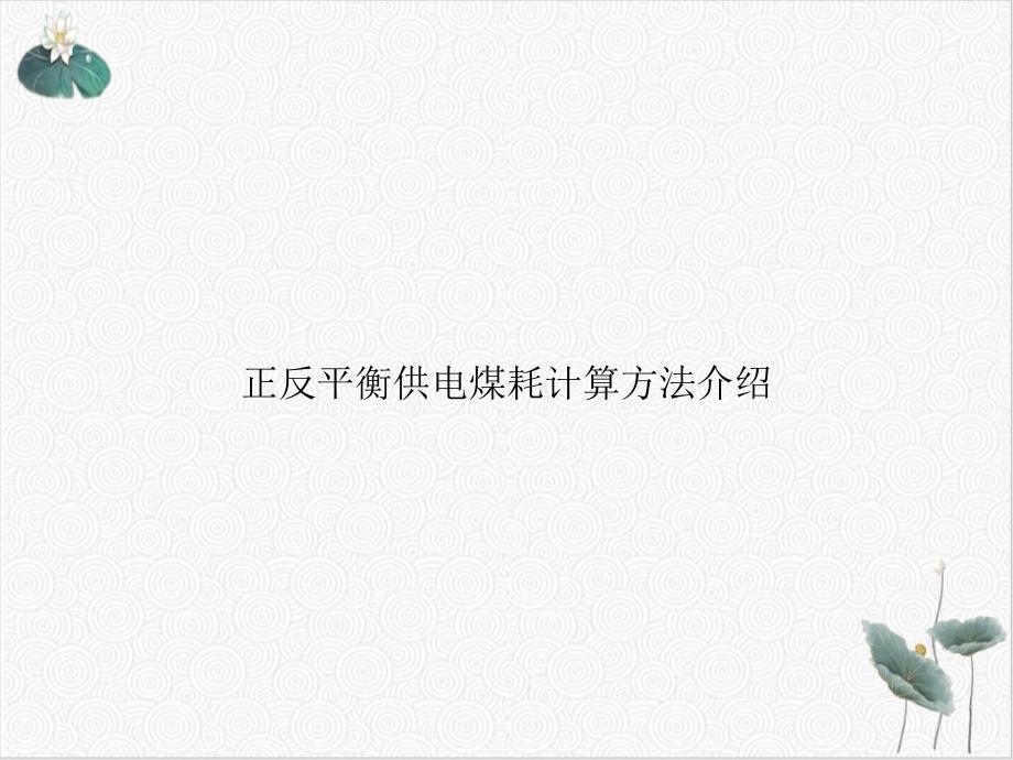 正反平衡供电煤耗计算方法介绍课件_第1页