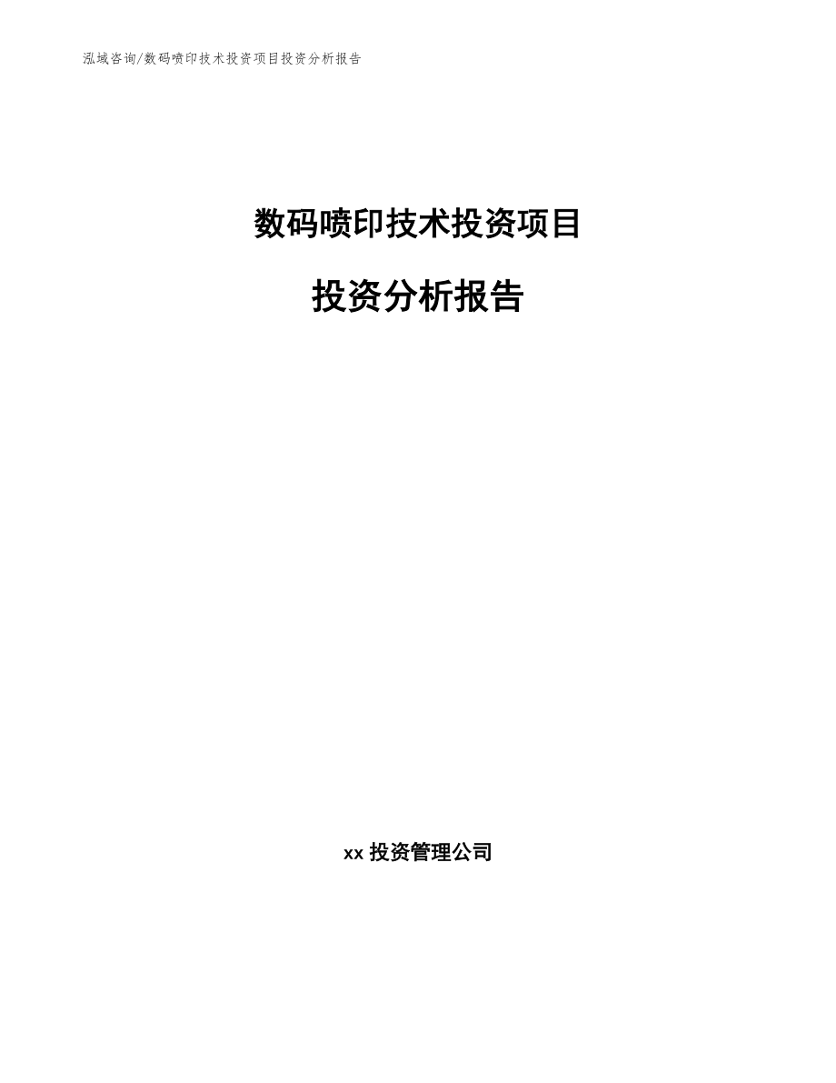 数码喷印技术投资项目投资分析报告范文模板_第1页