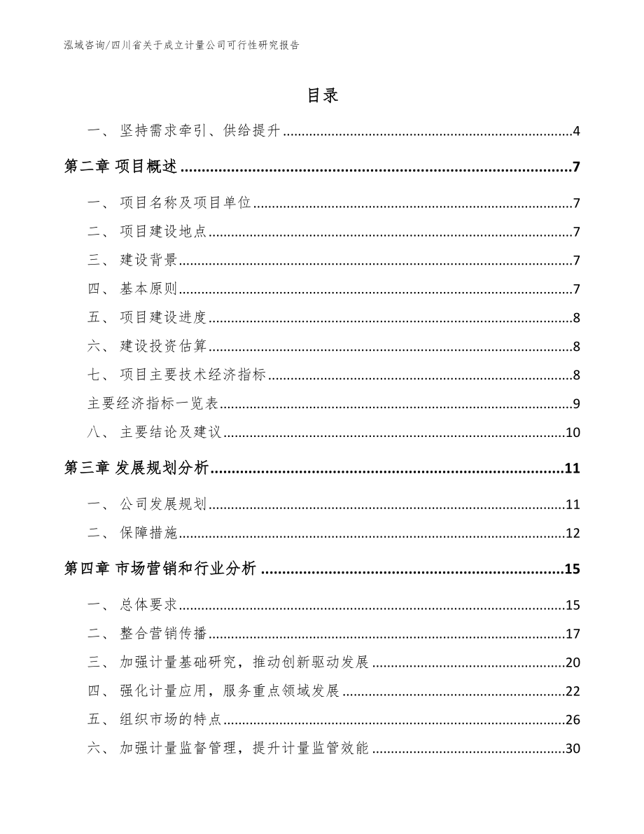四川省关于成立计量公司可行性研究报告_模板_第1页