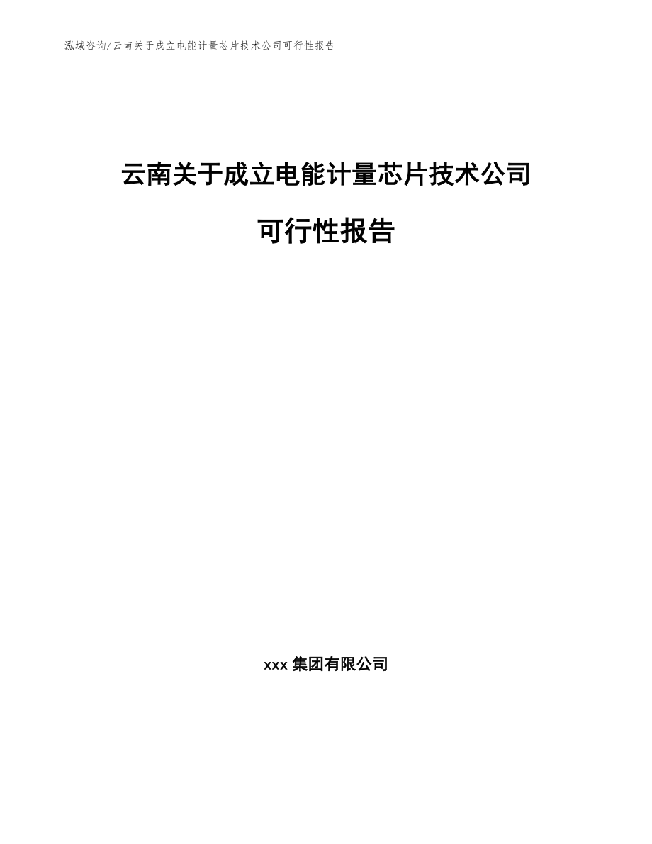 云南关于成立电能计量芯片技术公司可行性报告参考模板_第1页