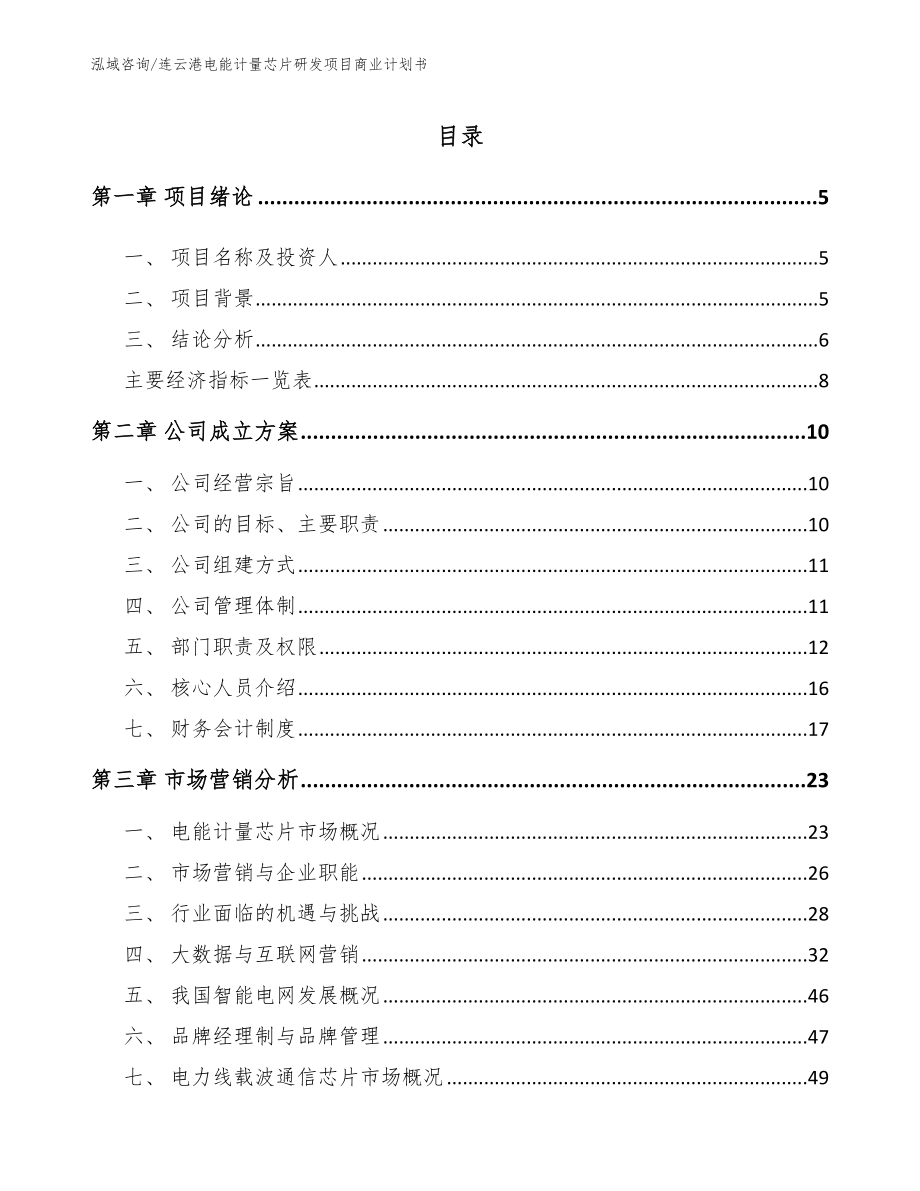 连云港电能计量芯片研发项目商业计划书_第1页