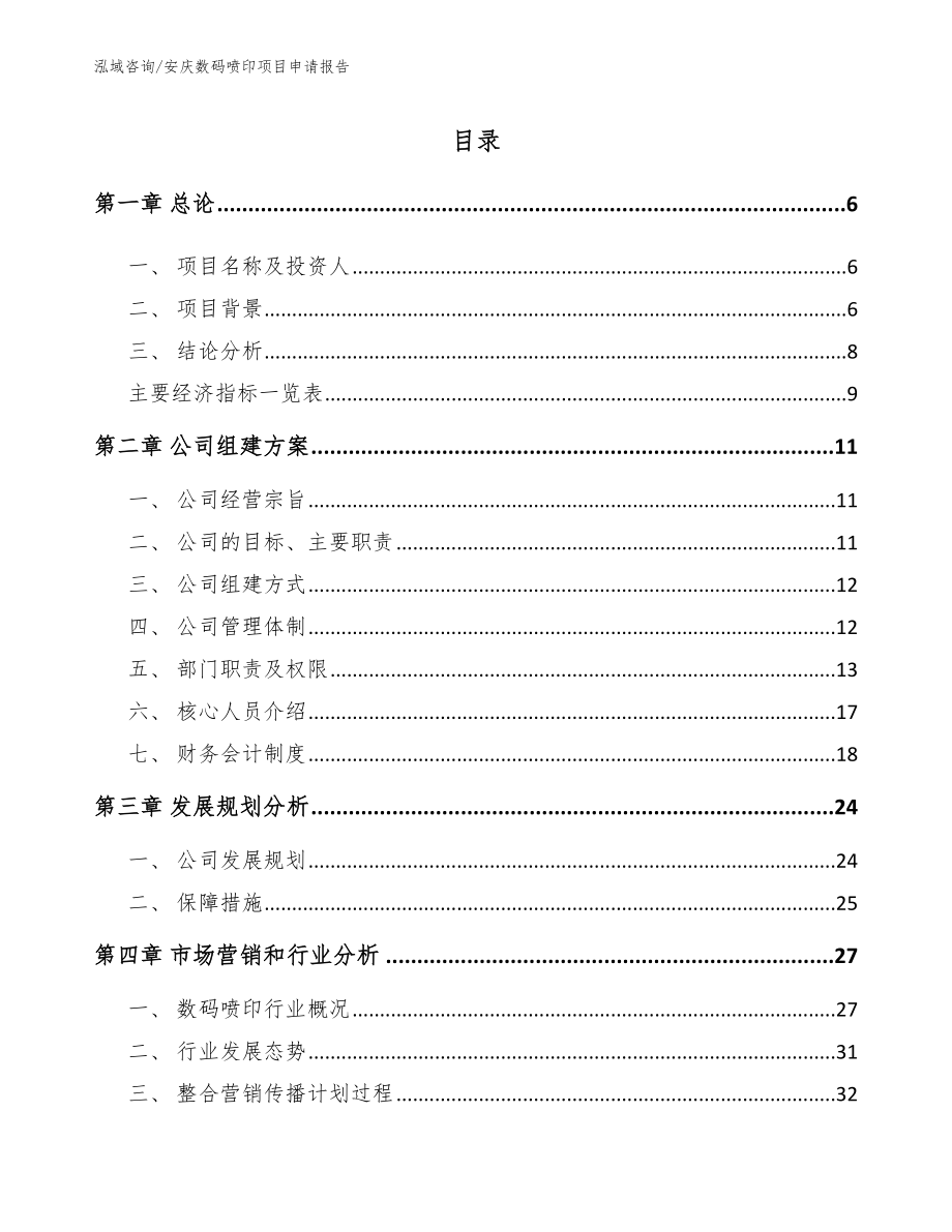 安庆数码喷印项目申请报告_第1页