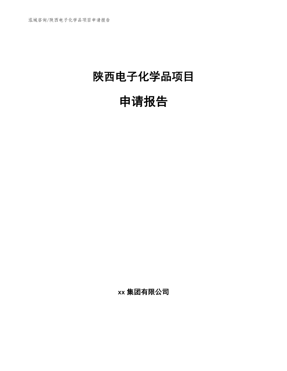 陕西电子化学品项目申请报告（范文参考）_第1页