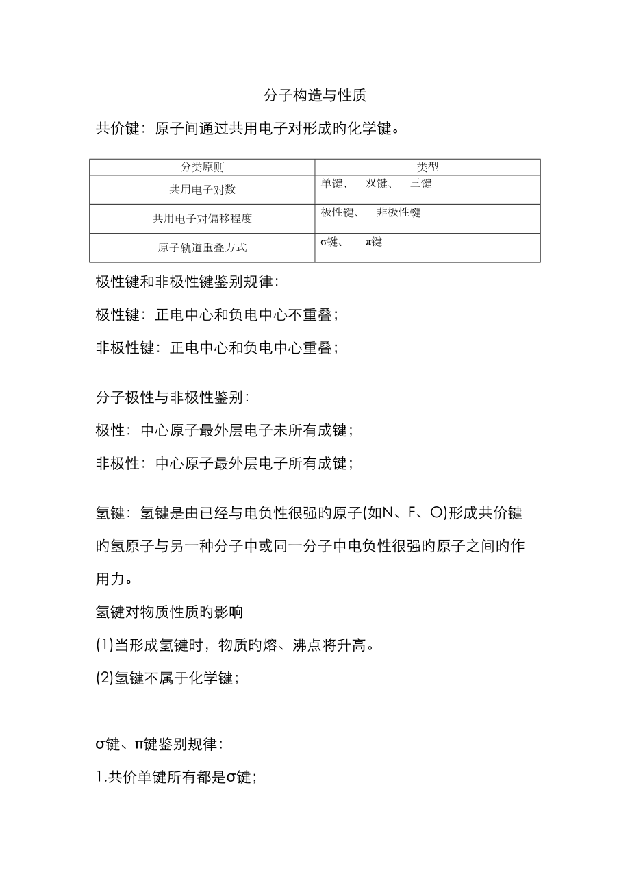 2023年高中化学物质结构知识点总结_第1页