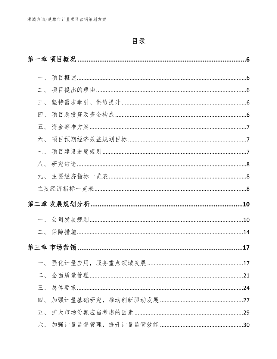 楚雄市计量项目营销策划方案【范文模板】_第1页