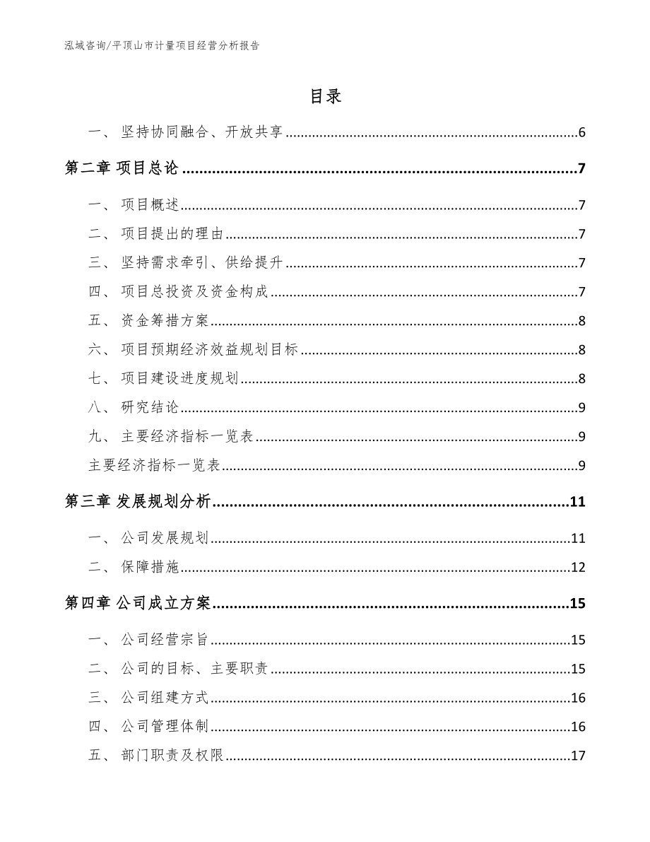 平顶山市计量项目经营分析报告参考范文_第1页