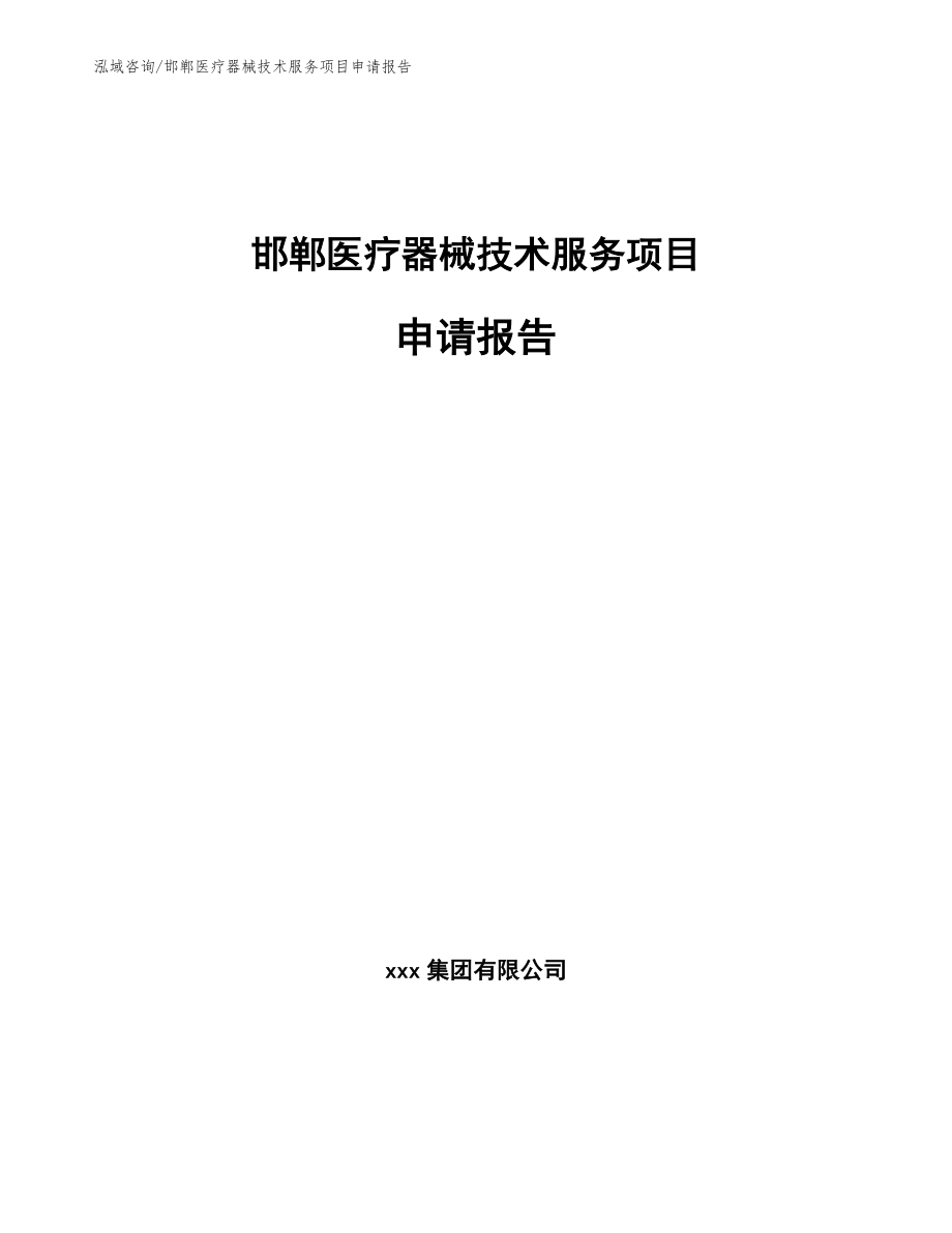 邯郸医疗器械技术服务项目申请报告_第1页