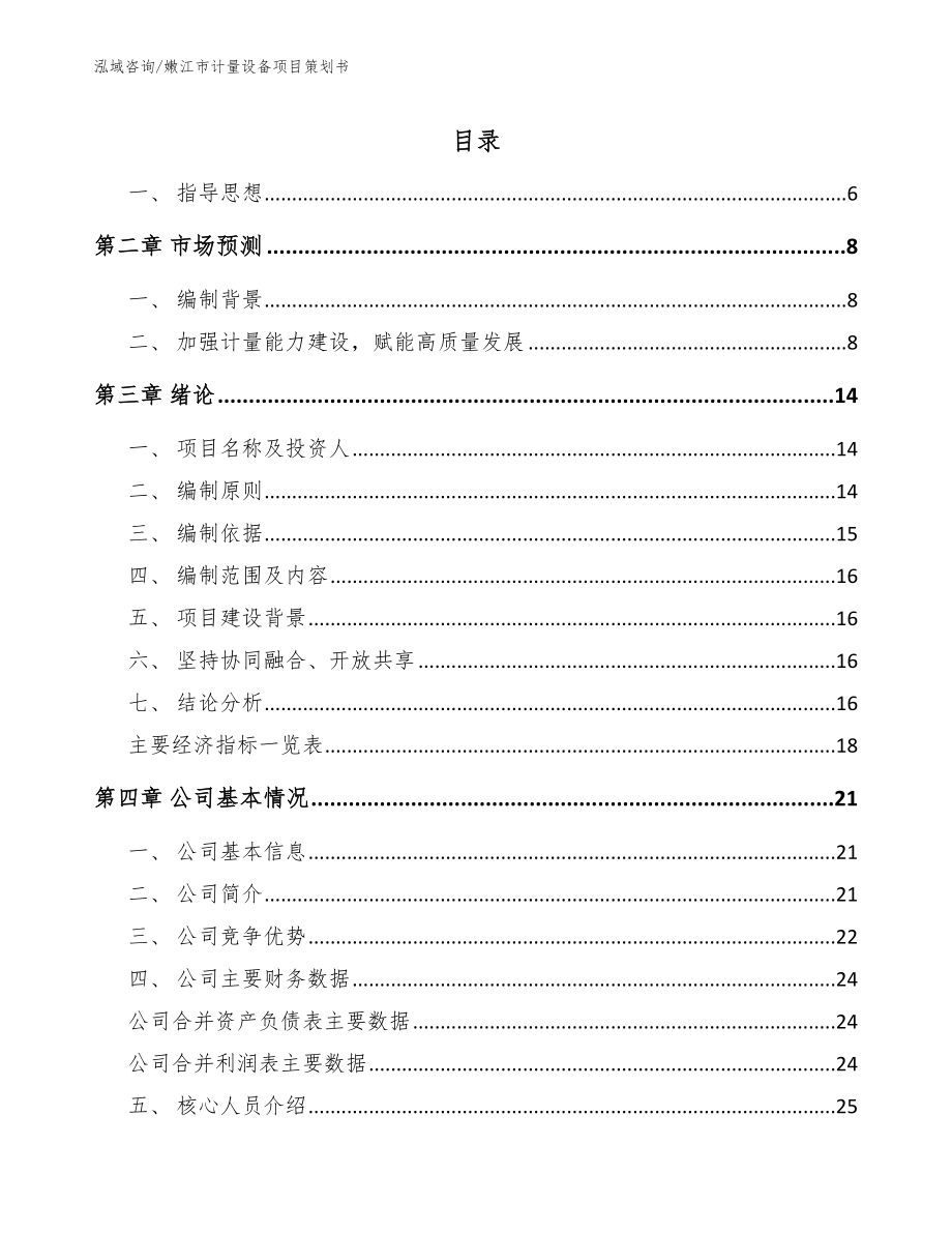 嫩江市计量设备项目策划书_第1页