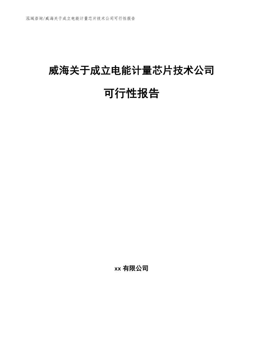 威海关于成立电能计量芯片技术公司可行性报告_模板范文_第1页