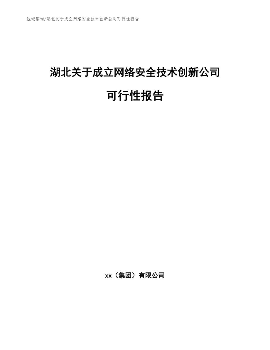 湖北关于成立网络安全技术创新公司可行性报告_第1页